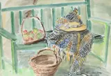 The gardener's bench by Paul Maze, Watercolour over pencil, sold Mar 2026