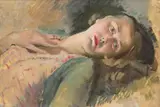 Woman resting by Bernard Fleetwood-Walker, Oil on canvas laid on panel, sold Mar 2026
