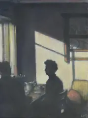 Interior, l'ecublere by Lucy Dickens, Oil on canvas, sold Mar 2026