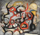 Wara by Aubrey Williams, 1958, Oil on canvas, sold Mar 2026