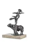 Cape buffalo by Hamish Mackie, 1999, Bronze on stone plinth, sold Mar 2026