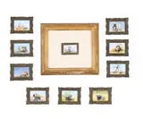 Ten miniature paintings of wildlife by David Shepherd, Oil on canvas laid to board Four signed, sold Mar 2026