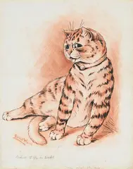 Throw physic to the dogs by Louis Wain, Ink and red chalk, sold Mar 2026