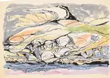 A rocky landscape by Julian Trevelyan, Ink, watercolour and gouache, sold Mar 2026