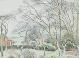 Landscape with trees and a hamlet beyond by Douglas Bliss, Pencil and watercolour, sold Mar 2026