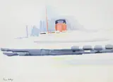 Study of a liner by Paul Maze, Watercolour over touches of pencil, sold Mar 2026