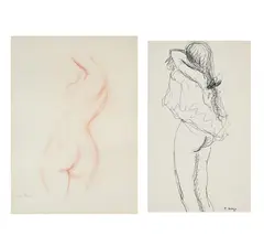 Nude disrobing by Paul Maze, Pen and black ink and grey wash, sold Mar 2026