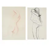 Nude disrobing by Paul Maze, Pen and black ink and grey wash, sold Mar 2026