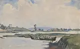 The river deben, near waldringfield, suffolk by Walter James Steggles, 1934, Watercolour, sold Mar 2026