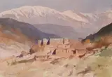 Morrocan view with mountains beyond by Edward Seago, Watercolour and pencil, sold Mar 2026