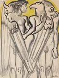 Vision of ezekiel by Jacob Epstein, 1932, Watercolour over pencil, sold Mar 2026