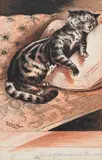 The softest cushion in the world by Louis Wain, Ink, watercolour and red chalk, heightened with touches of white, sold Mar 2026
