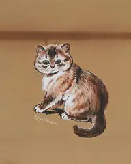 A seated kitten by Louis Wain, Gouache, sold Mar 2026