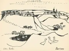 Ravines (lower right) 20.4 x 28cm (8 x 11in.) Unframed Provenance: Philip Trevelyan, the artist's son Condition Report: Condition Report Disclaimer by Julian Trevelyan, drawing, sold Mar 2026
