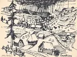 A view in the carpathians by Julian Trevelyan, drawing, sold Mar 2026