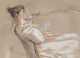 Jeune femme au repos sur un canape by Paul César Helleu, drawing, sold Mar 2026