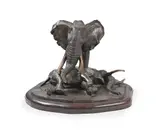 Standing vigil by Terry Owen Mathews, 1982, Bronze, sold Mar 2026