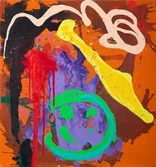 Fire island by John Hoyland, Acrylic on canvas, sold Mar 2026