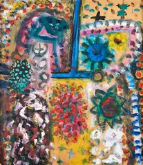 Rapture capture by Alan Davie, 2007, Oil on board, sold Mar 2026