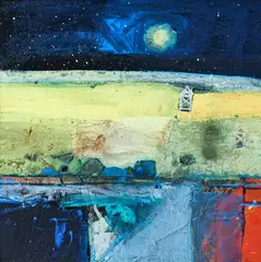 Abique by Barbara Rae, 1996, Mixed media and collage on board, sold Mar 2026