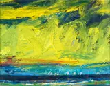 Yachts off the coast by John Houston, 1995, Oil on board, sold Mar 2026