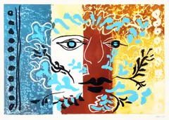 Foliate head by John Piper, Etching and screenprint in colours, sold Mar 2026