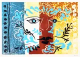 Foliate head by John Piper, Etching and screenprint in colours, sold Mar 2026