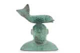 Man with fish by Shona Kinloch, Bronze with green patina, sold Mar 2026