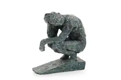 Crouching man maquette by Laurence Edwards, 2015, Bronze, sold Mar 2026