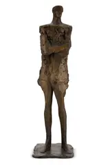 Helmeted man with goggles by Elisabeth Frink, Bronze, sold Mar 2026
