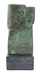 Green head by Peter Hayes, Bronze with green patina, on slate base Height:, sold Mar 2026