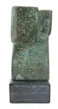 Green head by Peter Hayes, Bronze with green patina, on slate base Height:, sold Mar 2026