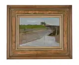 Lock gates, rye by Charles Moxon Quiller Orchardson, Oil on board, sold Mar 2026