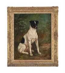Portrait of a jack russell by Charles E. Gatehouse, Oil on canvas, sold Mar 2026