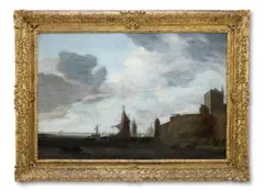 A river view with a bastion by Salomon van Ruysdael, 1645, oil on canvas, sold Mar 2026