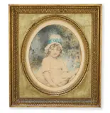 A.r.a. (british 1750-1824), portrait of a young girl with a doll by John Downman, pencil, sold Mar 2026
