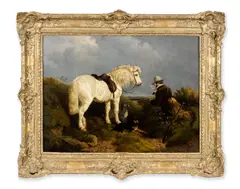 The sportsman's break by Charles Jones, oil on canvas, sold Mar 2026