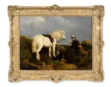 The sportsman's break by Charles Jones, oil on canvas, sold Mar 2026