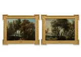 A drover with cattle in a wooded landscape by Giovanni Battista Cimaroli, oil on canvas, sold Mar 2026