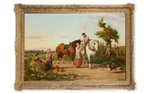 Returning home by John O. Banks, oil on canvas, sold Mar 2026