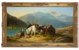 After the hunt by Byron Webb, oil on canvas, sold Mar 2026