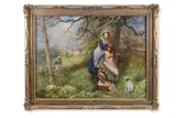 Picking primroses by Eleanor Fortescue-Brickdale, 1890, oil on canvas, sold Mar 2026