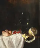 Still life of a roemer with cherries by Gillis Gillisz. de Bergh, Oil on panel, sold Feb 2026