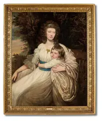 Portrait of mrs newnham with her child by John Opie, Oil on canvas laid to board, sold Feb 2026