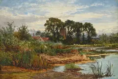 The church at goring on thames by Benjamin Williams Leader, Oil on board, sold Feb 2026