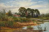 The church at goring on thames by Benjamin Williams Leader, Oil on board, sold Feb 2026