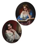 Untitled by George Wells, Oil on canvas-board, a pair, framed oval Both signed and dated '1859', sold Feb 2026