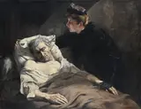 Portrait of a dying man by Henri Cambet, Oil on canvas, sold Feb 2026