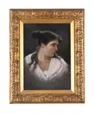Portrait of an italian lady by Arturo Petrocelli, Oil on canvas, sold Feb 2026