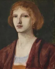 Portrait of a girl by Simeon Solomon, Watercolour, sold Feb 2026